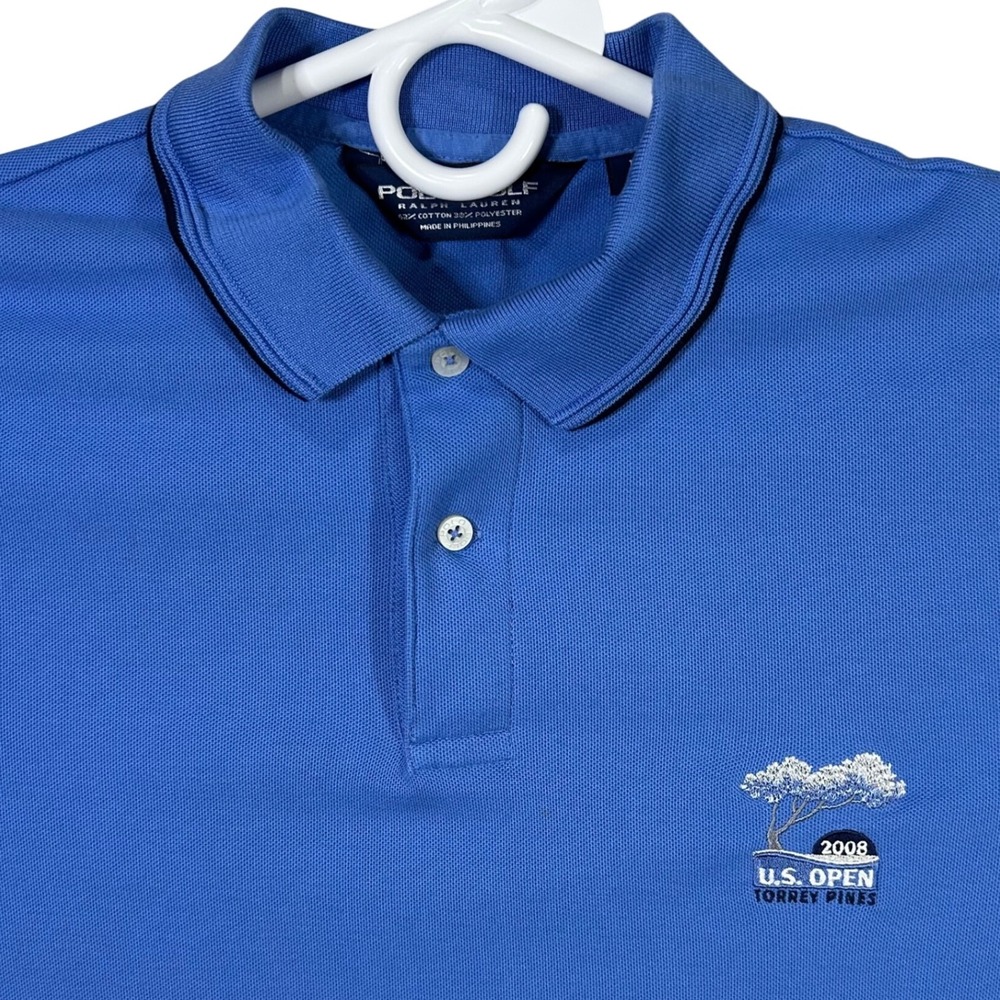 Vintage Ralph Lauren Polo Golf 2008 US Open Torrey Pines Blue Mens L Polo‎ Shirt